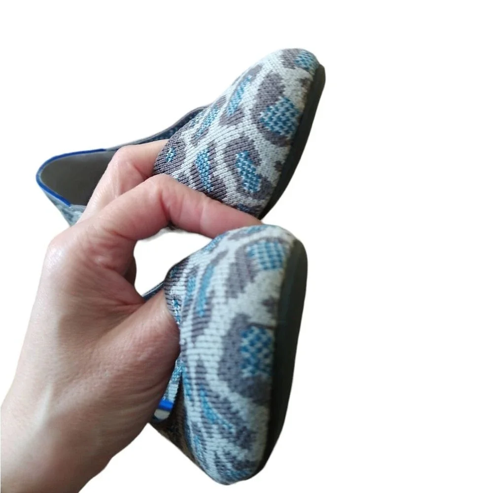 Rothys The Flats in Spotted Leopard Grey/Blue